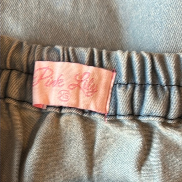 Pink Lily Light Blue Denim Long A-Line Skirt - Picture 2 of 4